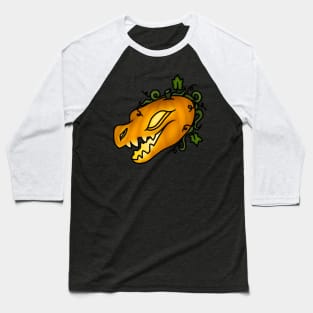 Spooky Pumpkin Dinosaur Baseball T-Shirt